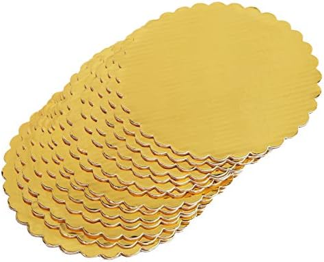אחד יותר [30 יחידות] 6 זהב עוגת עגול, חד פעמי עוגת מעגל בסיס לוחות עוגת צלחת עגול מצופה מעגל עוגת בסיס 6